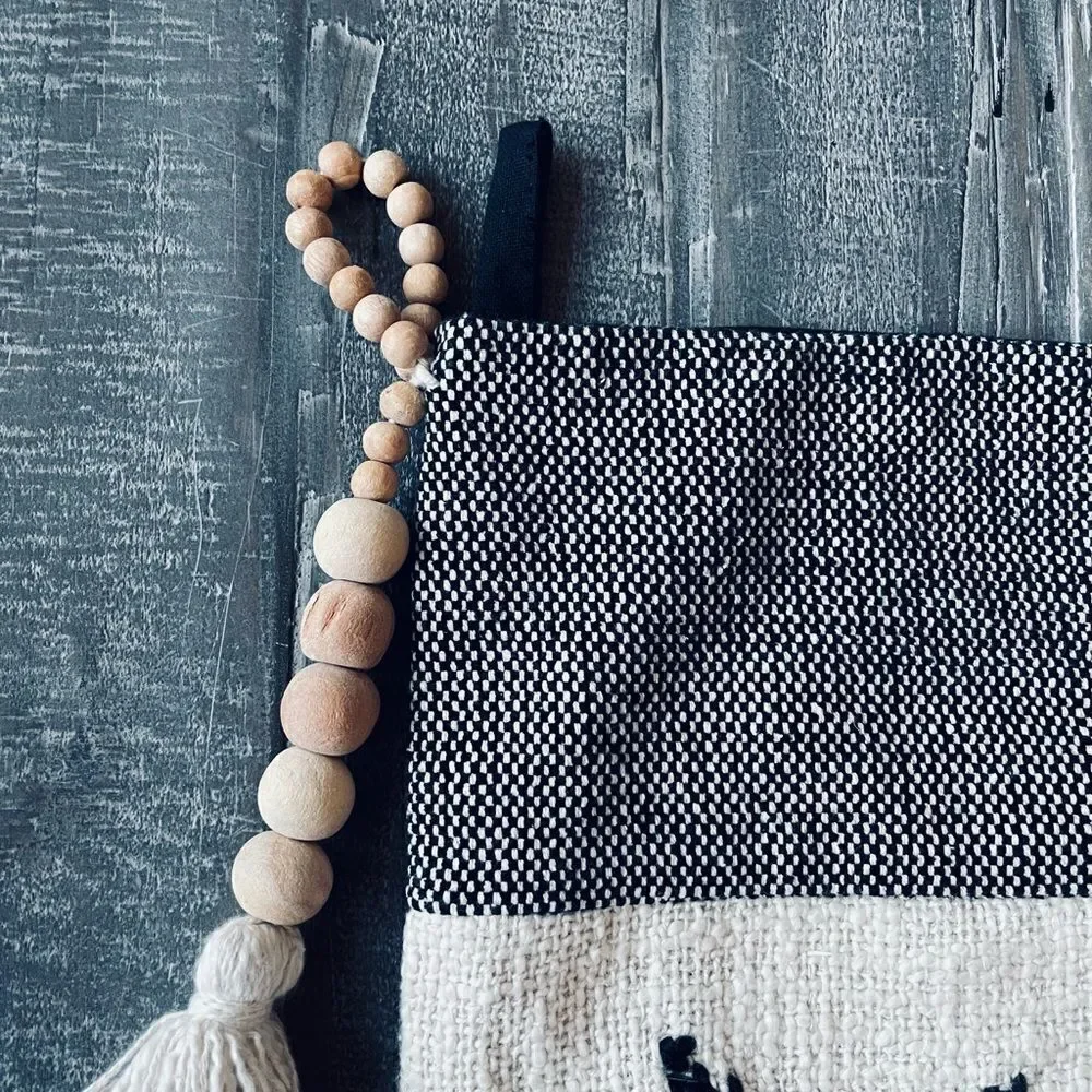 Boho Modern Neutral Christmas Holiday Stocking